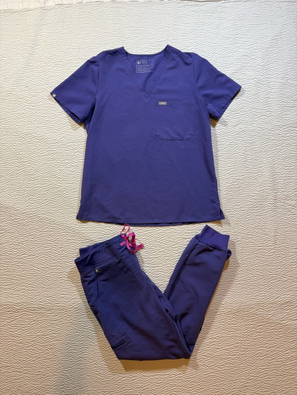 Figs Scrub Set Womens Medium Purple Scrub Medical Technical Collection Joggers
